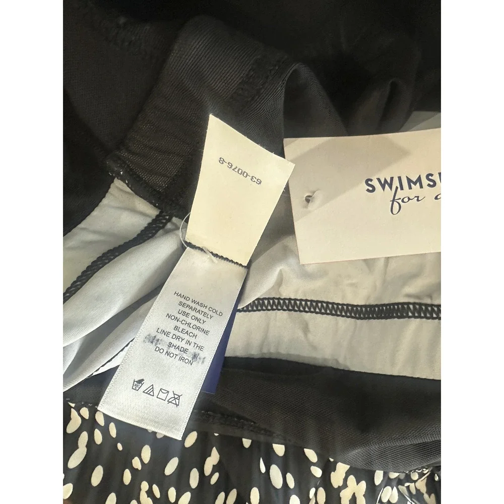 NWT Swimsuits For All 1 Piece Swim Dress Black White Dot Swimdress Plus Size 18 - Picture 6 of 9